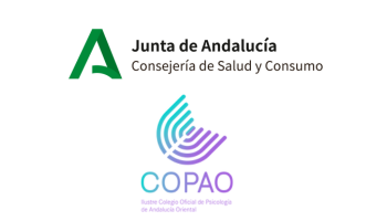 logo del colegio de psicologos de andalucia oriental y consejeria de salud de andalucia