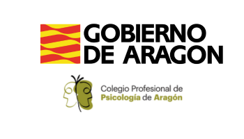 logo del colegio de psicologos de zaragoza y el gobierno de aragon